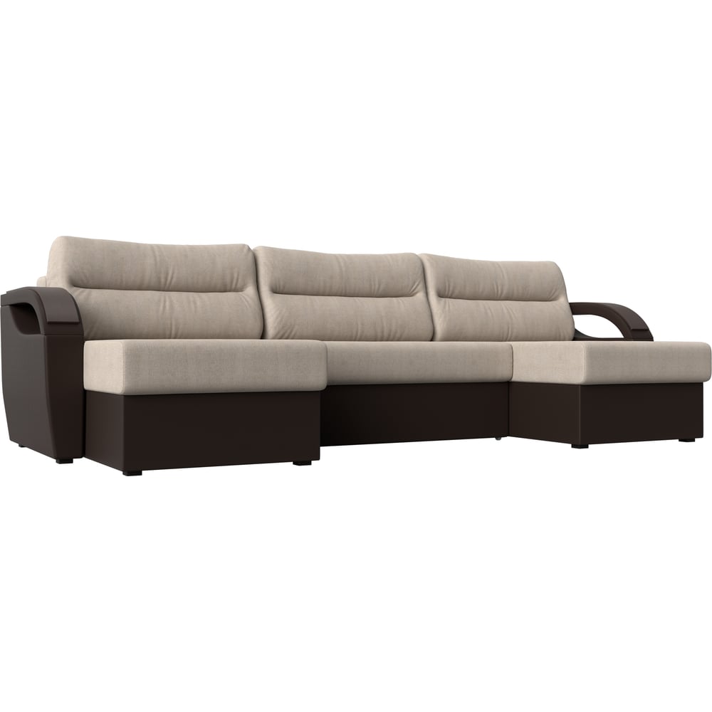артмебель п образный модульный диван монреаль велюр зеленый экокожа коричневый П-образный диван Лига диванов