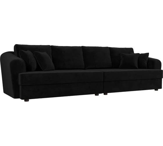 Изображение товара Прямой диван Лига диванов Милтон полностью велюр черный 100658