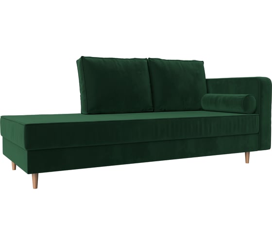 Изображение товара Кушетка Лига диванов Прайм правый полностью велюр зеленый 100875