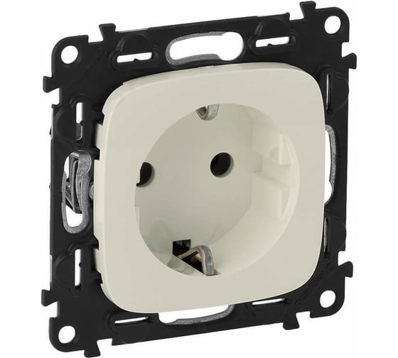 Изображение товара Силовая розетка Legrand Valena ALLURE 2К+З 16А 250В с защитными шторками.Безвинтовые зажимы.С лицевой панелью.Слоновая кость 753820