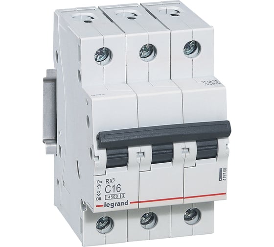Изображение товара Авт.выключатель RX3 Legrand 4,5кА 50А 3П C 419713