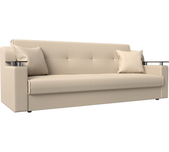 Изображение товара Прямой диван Лига диванов книжка Сенатор полностью экокожа бежевая 100629