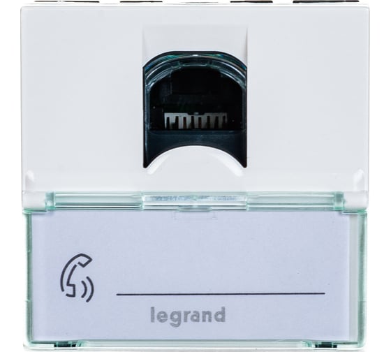 Изображение товара Розетка Legrand RJ 45 Программа Mosaic категория 5е UTP 2 модуля белый 076554