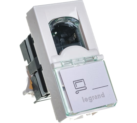 Изображение товара Розетка Legrand RJ 45 Программа Mosaic категория 5е FTP 1 модуль белый 076552