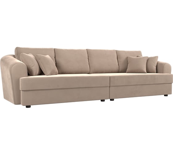 Изображение товара Прямой диван Лига диванов Милтон полностью велюр бежевый 100652