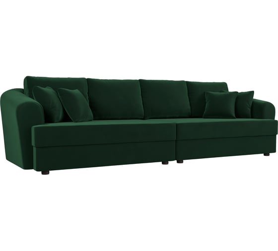 Изображение товара Прямой диван Лига диванов Милтон полностью велюр зеленый 100654