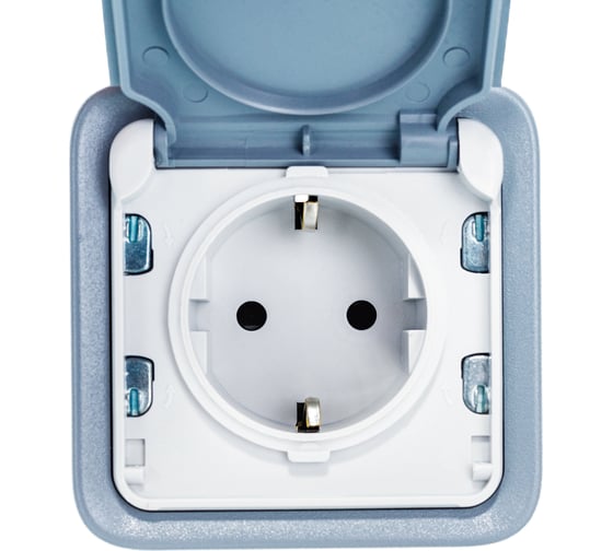 Изображение товара Розетка Legrand 2К+3 немецкий стандарт с винтовыми зажимами Программа Plexo серый 16 A 250 В 069733