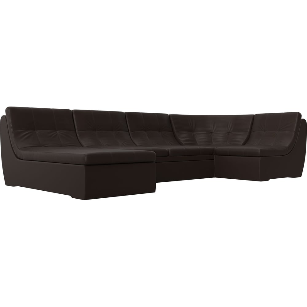 угловой диван комфорт s марсель п образный велюр коричневый kmf00980 П-образный модульный диван Лига диванов