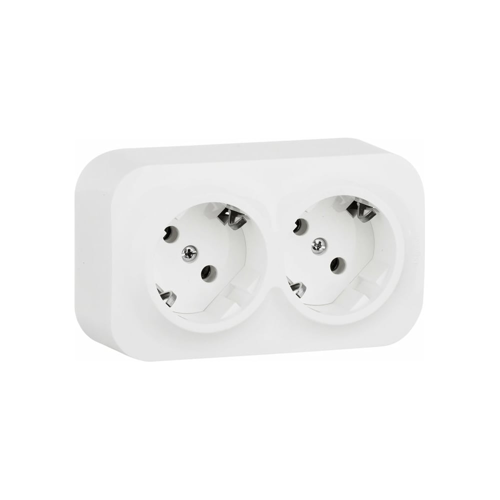 Изображение товара Розеточный блок Legrand Quteo 2 x 2К+З IP20 16A белый для внутренней установки