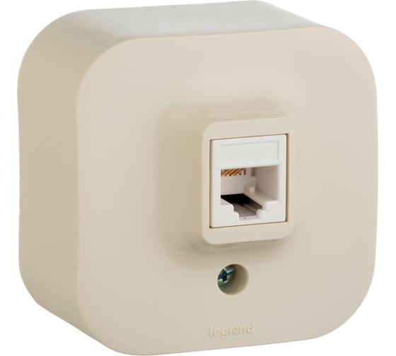 Изображение товара Розетка Legrand компьютерная RJ45 категория 5e UTP Legrand Quteo IP20 накладной монтаж слоновая кость 782254