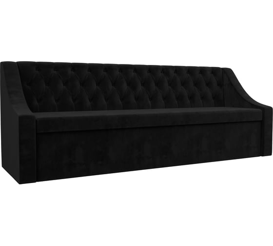 Изображение товара Кухонный прямой диван Лига диванов Мерлин полностью велюр черный 101132