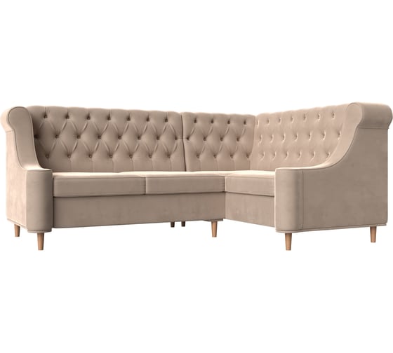 Изображение товара Угловой диван Лига диванов Бронкс угол правый полностью велюр бежевый 104567