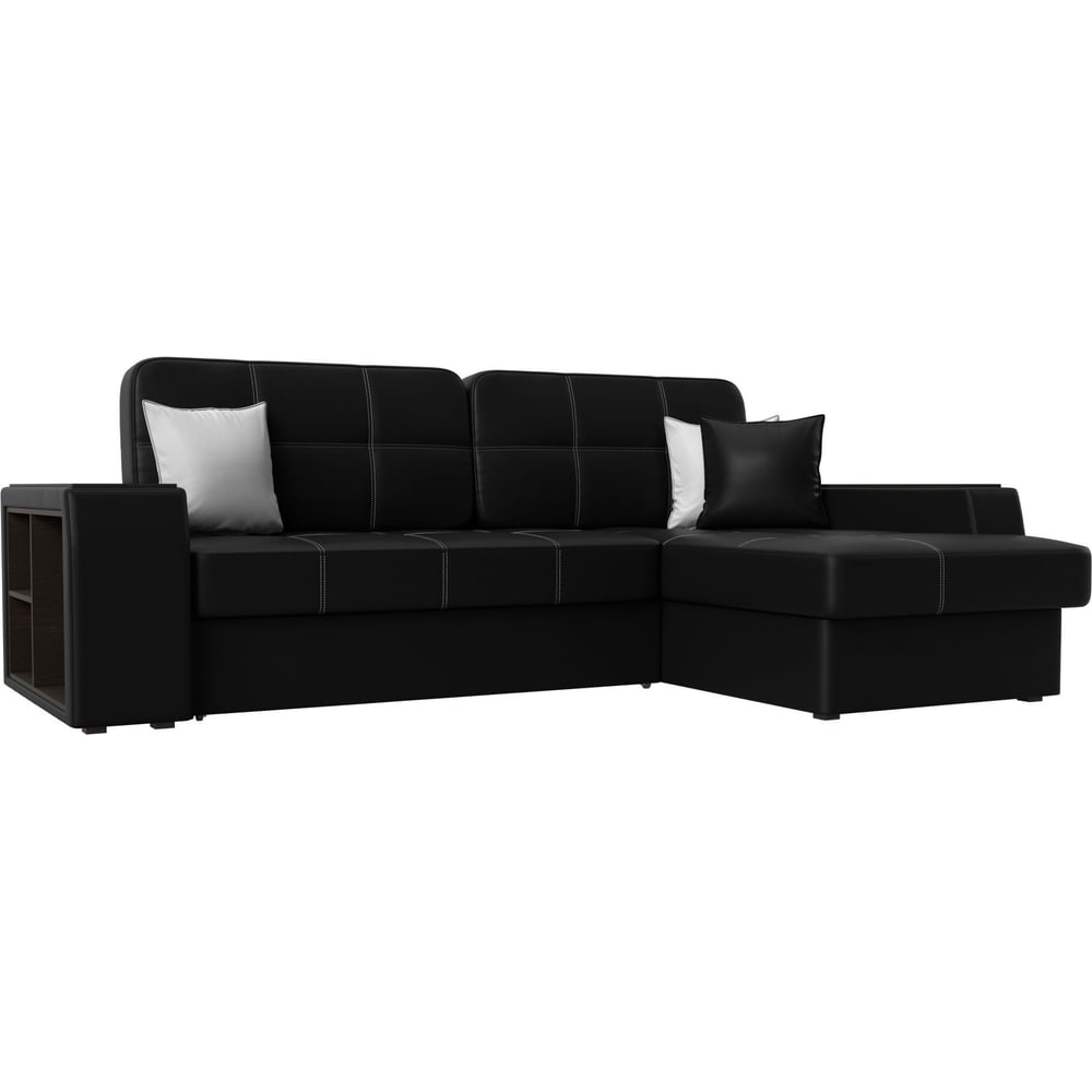 Изображение товара Угловой диван Брюссель правый экокожа черный современный комфортный