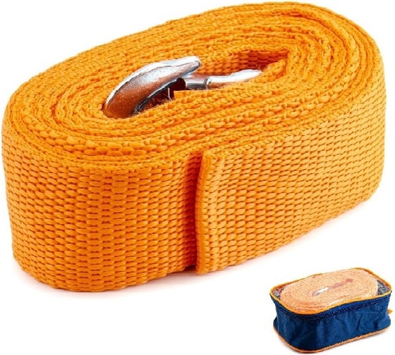 Изображение товара Буксировочный трос ST лента 20 т 6 м 2 крюка в сумке 205102a