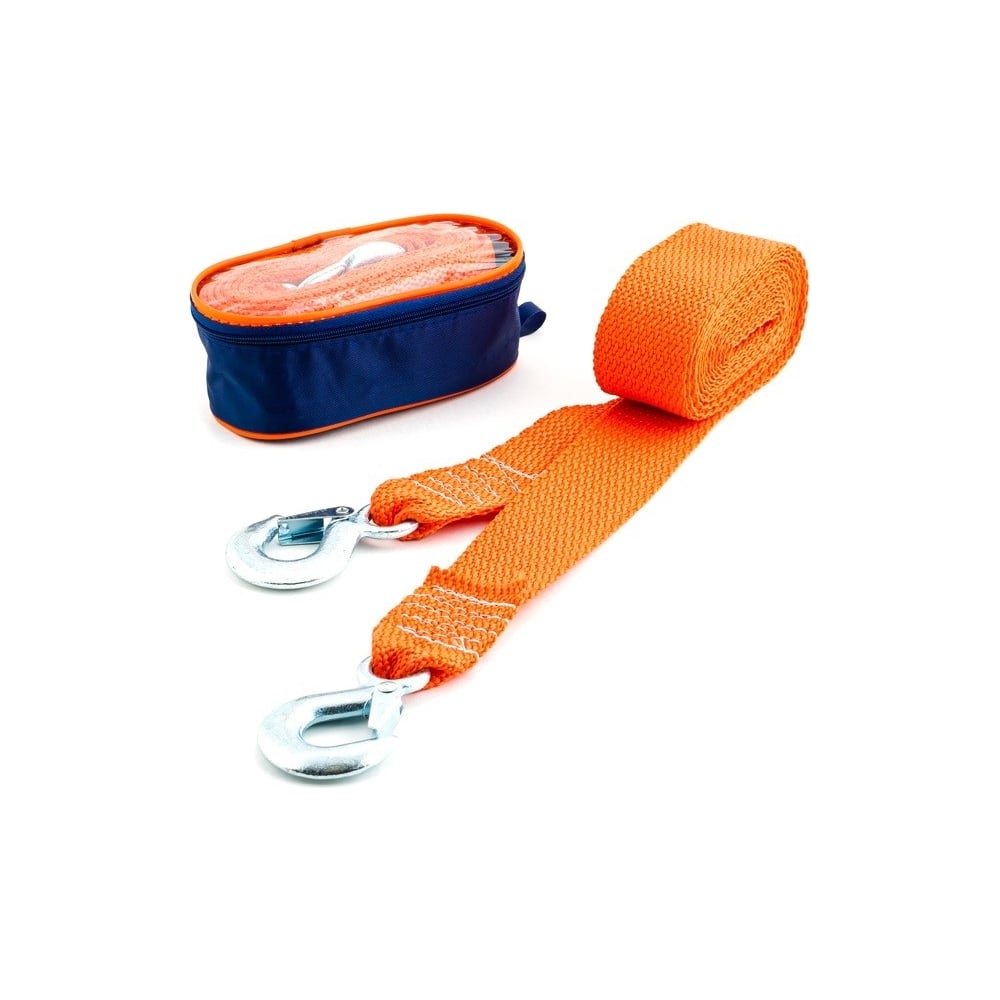 Изображение товара Буксировочный трос ST лента 5 т 4,5 м с крюками в сумке