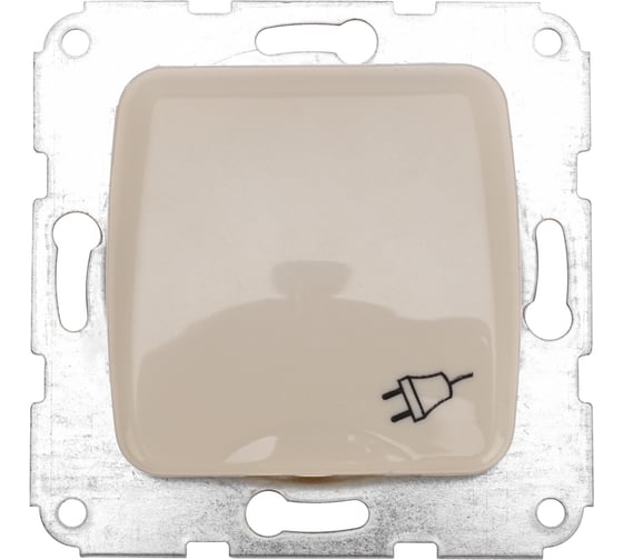 Изображение товара 1-местная розетка KRANZ с/з с крышкой с/у 16а мех. беж KR-78-0243