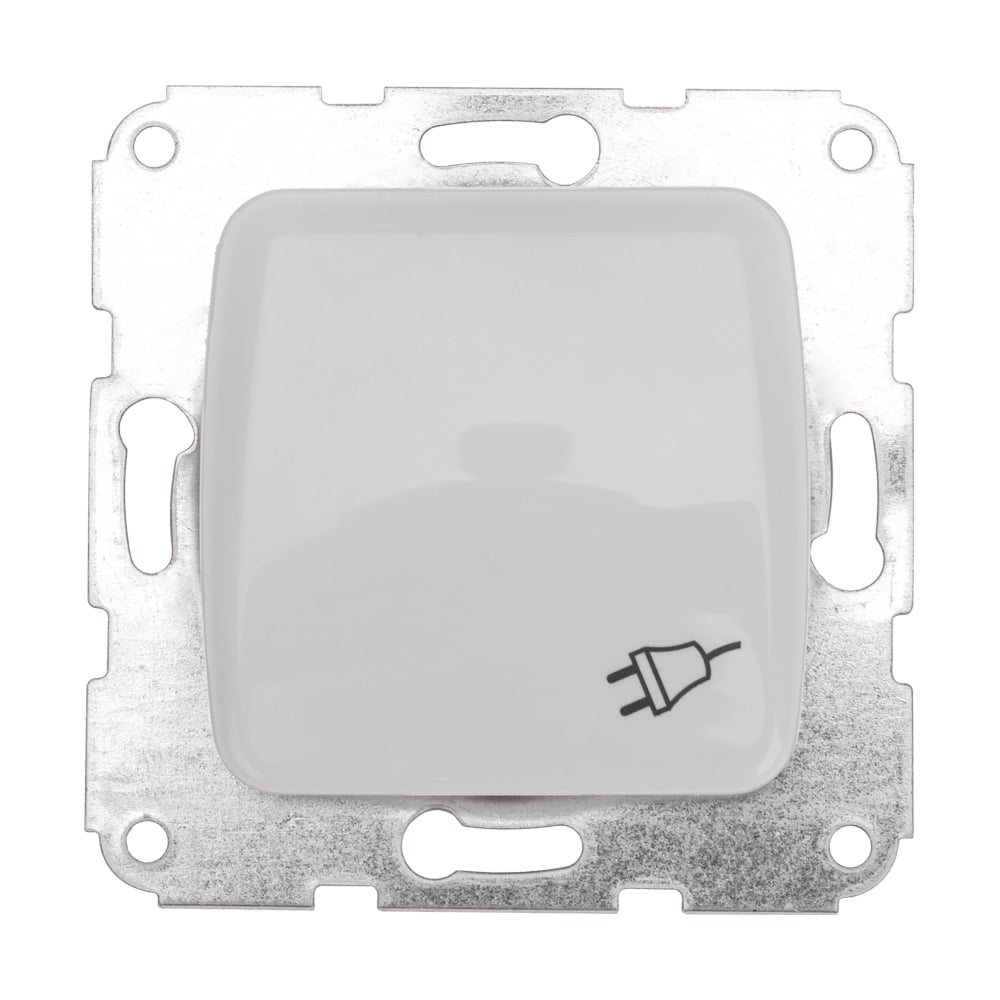 Изображение товара Одноместная розетка KRANZ с крышкой и защитой IP20 белая 16А