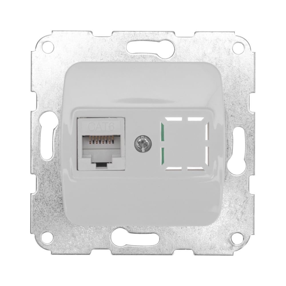 Изображение товара Компьютерная розетка KRANZ RJ45 с/у механическая белая