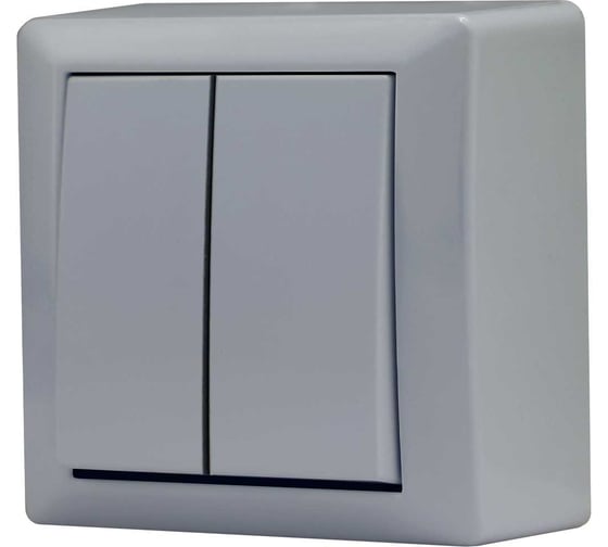 Изображение товара Выключатель Metronex Electric Mega Silver двухклавишный FVK030202SRM