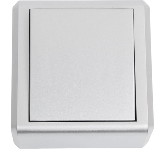 Изображение товара Выключатель Мега Серебристый одноклавишный Metronex Electric FVK030102SRM