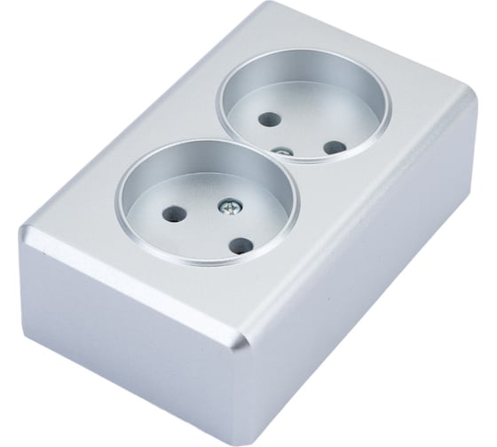 Изображение товара Розетка Metronex Electric Mega Silver двойная без заземления FRZ00010221SRM