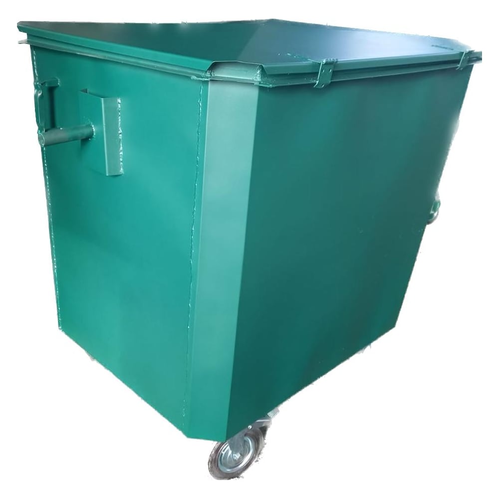 Изображение товара Металлический контейнер Дигрус 1,1 м3 зеленый с ручками и колесиками