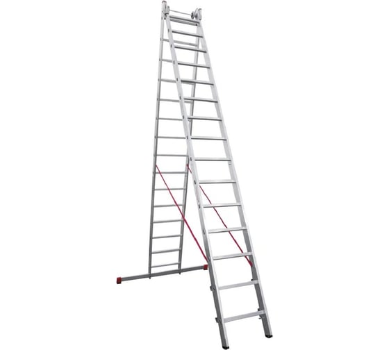 Изображение товара Алюминиевая двухсекционная индустриальная лестница Новая Высота 2х18 5220218