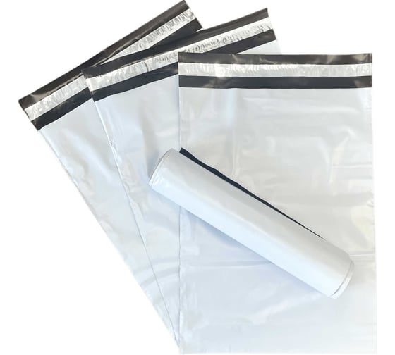 Изображение товара Курьерский пакет ТПК Технологии Контроля 240x320+40мм без кармана, без логотипа, толщина 50 мкм, белый, 50 штук в упаковке 24231