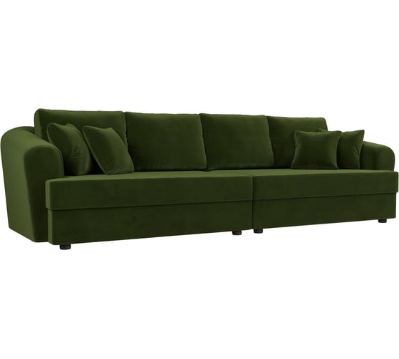 Изображение товара Прямой диван Лига диванов Милтон полностью микровельвет зеленый 109778