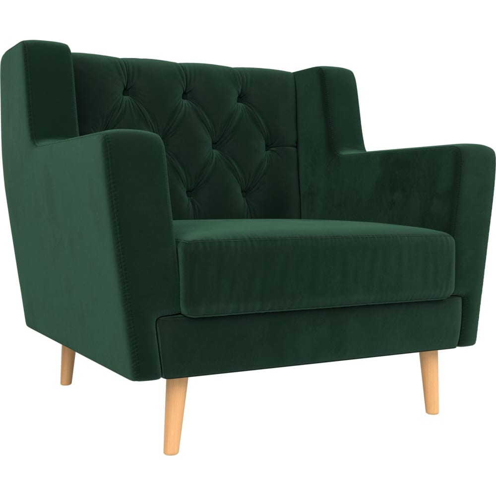 кресло лига диванов неаполь велюр зеленый 111953 Кресло Лига диванов