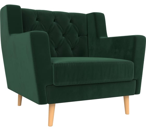 Изображение товара Кресло Лига диванов Брайтон Люкс полностью велюр зеленый 108892