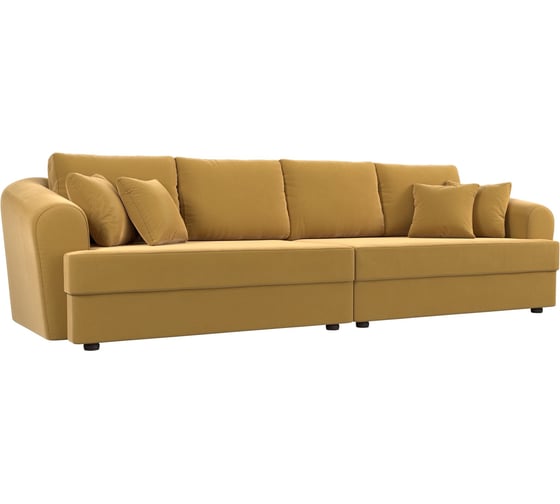 Изображение товара Прямой диван Лига диванов Милтон полностью микровельвет желтый 109777