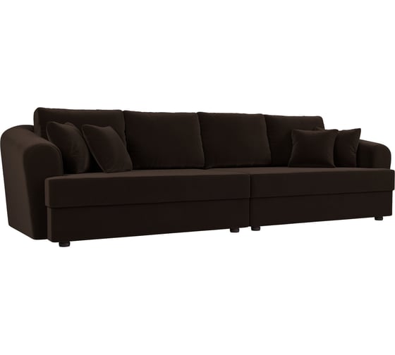 Изображение товара Прямой диван Лига диванов Милтон полностью микровельвет коричневый 109780