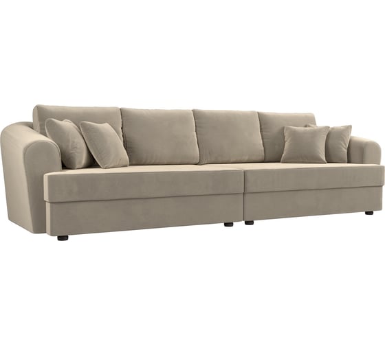 Изображение товара Прямой диван Лига диванов Милтон полностью микровельвет бежевый 109775