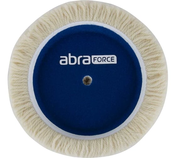 Изображение товара Круг полировальный меховой, крученая шерсть, белый, 150 мм, липучка белая Abraforce 163435