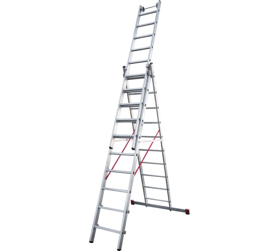 Изображение товара Алюминиевая трёхсекционная индустриальная лестница Новая Высота 3х10 5230310