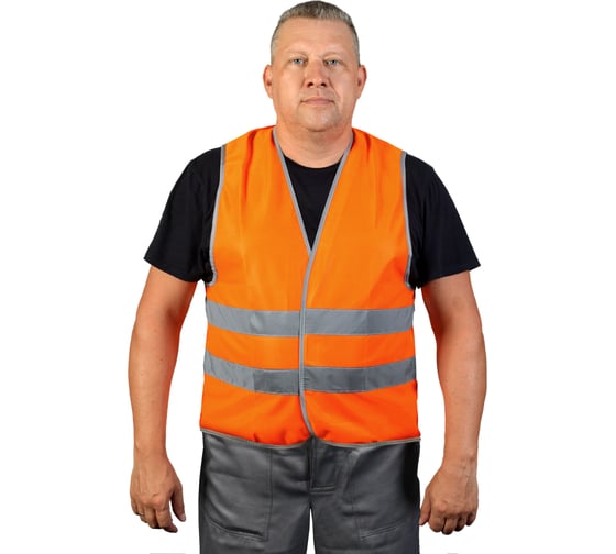 Изображение товара Сигнальный жилет БЕРТА со светоотражающими полосами, 1Э, оранжевый, размер 60-62 911о-60-62