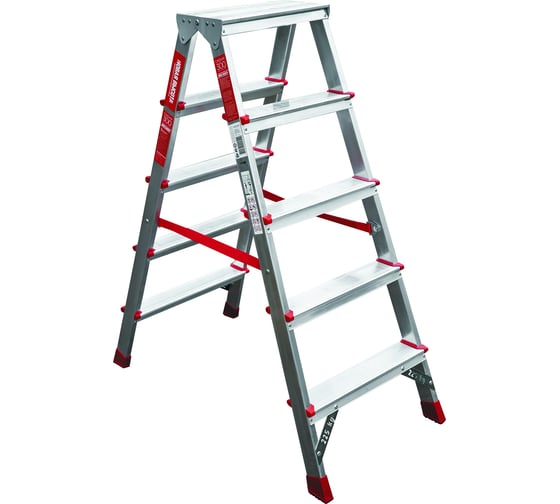 Изображение товара Двухсторонняя стремянка Новая Высота с max нагр. 225 кг, NV300 5 ст., 2К башмаки, 3120205