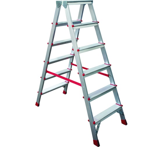 Изображение товара Двухсторонняя стремянка Новая Высота с max нагр. 225 кг, NV300 6 ст., 2К башмаки, 3120206