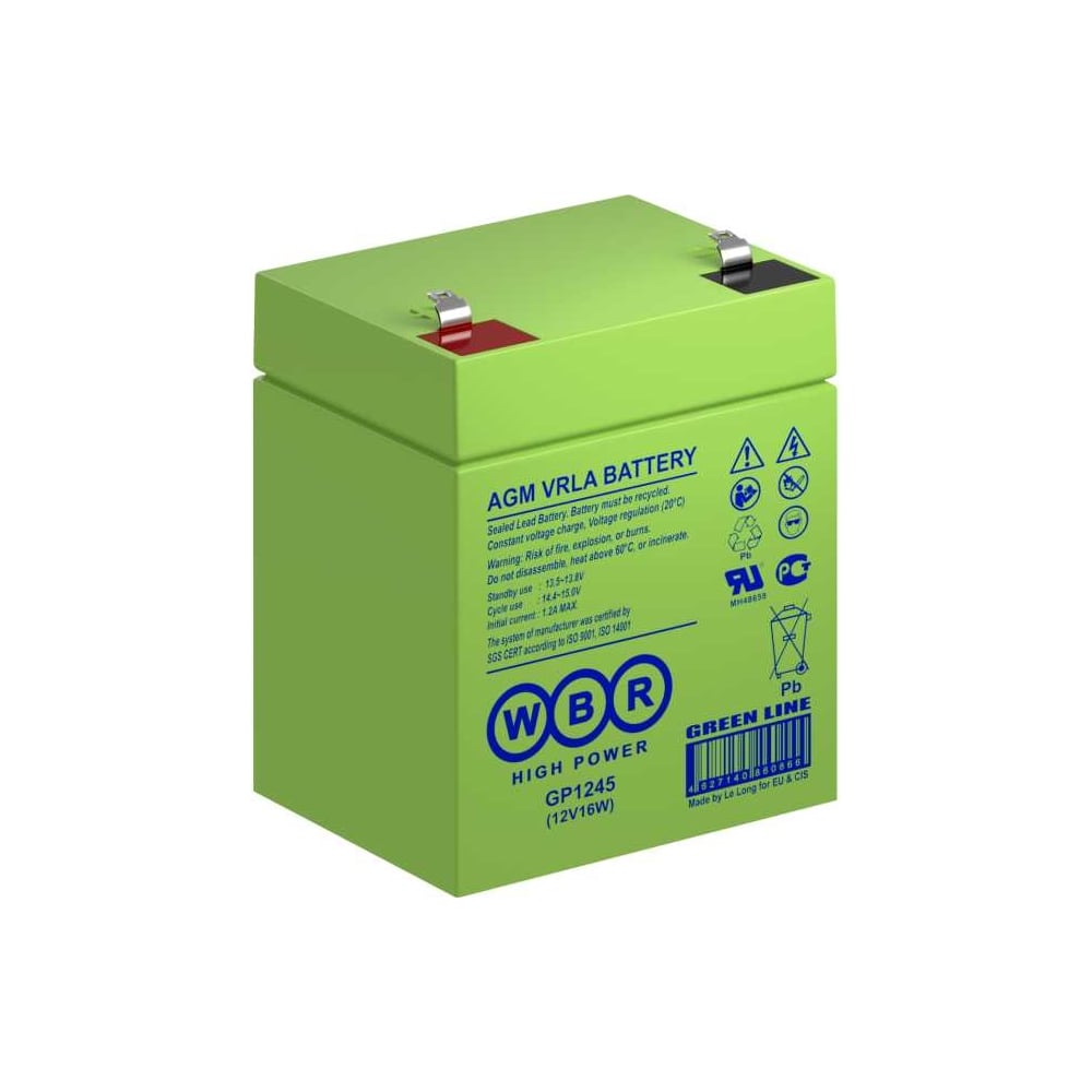 Изображение товара Аккумулятор для ИБП WBR GP1245 12В 4.5 Ач