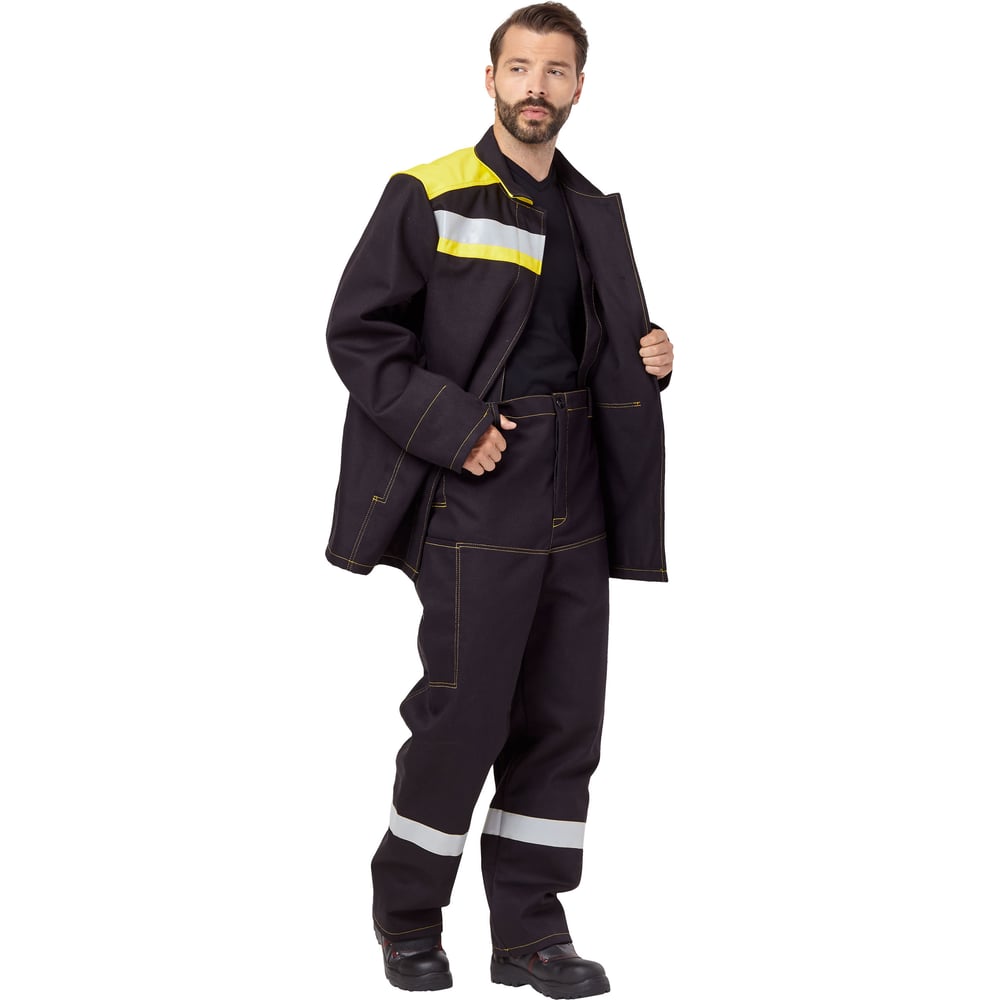 Изображение товара Костюм сварщика Файмер II черный размер 52 54 XL летний костюм двойка куртка полукомбинезон