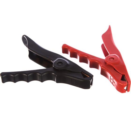 Изображение товара Зажим Крокодил АВТОЭЛЕКТРИКА 1красн.+1черн. Т-22, длина 165мм, медная вставка,ток 600А 48