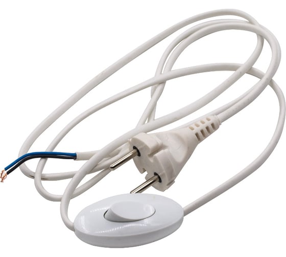 Изображение товара Шнур РемоКолор шввп 2x0,75мм², с проходным выключателем, белый, 1,7м, (шт.) 89-0-046