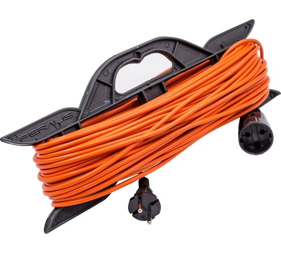 Изображение товара Силовой удлинитель на каркасе РемоКолор 1 розетка, пвс 2x0,75мм², 6а, 1,3квт, б/з, 40м, (шт.) 89-0-014