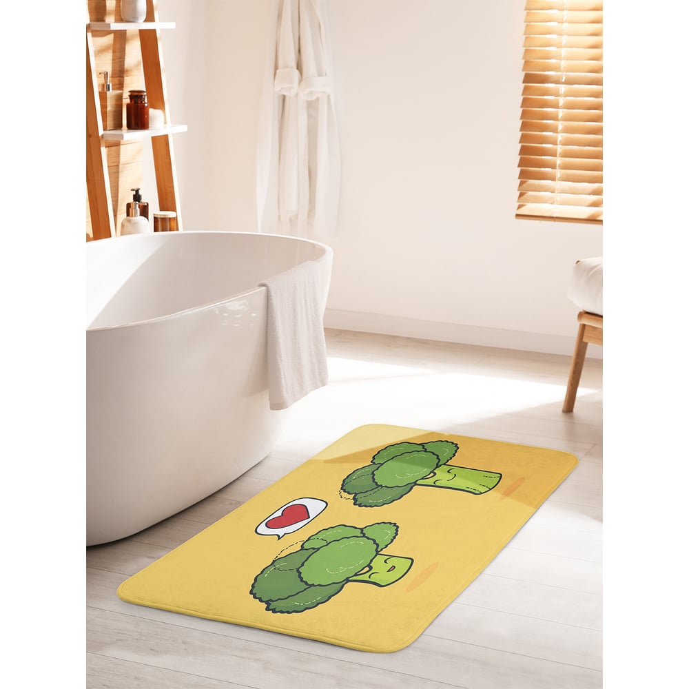 Изображение товара Коврик для ванной комнаты противоскользящий JOYARTY 60x100 см Влюбленные брокколи