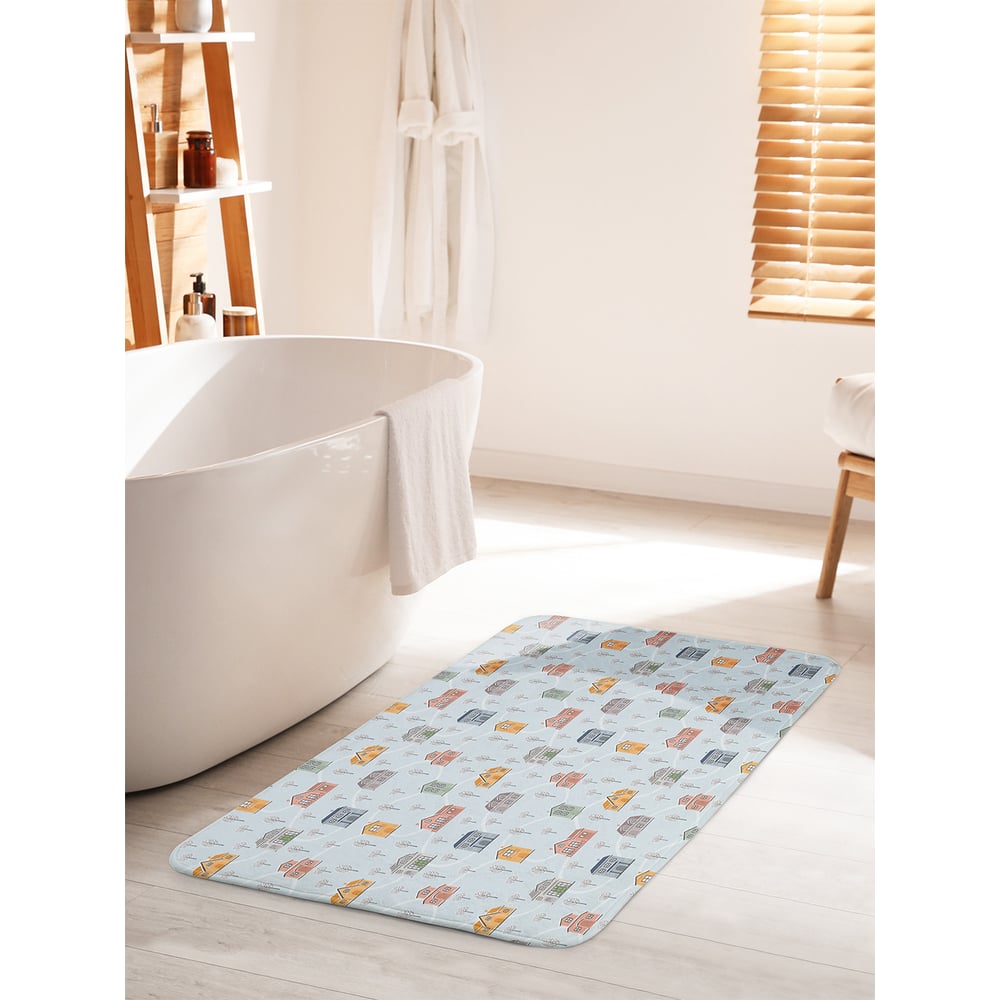 Изображение товара Коврик для ванной комнаты и туалета противоскользящий JOYARTY "Городские тропы" 60х100 см bath_380798_60x100