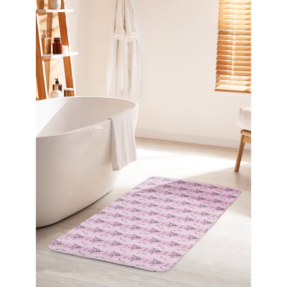 Изображение товара Противоскользящий коврик для ванной JOYARTY Лаванда стрекоза 60x100 см