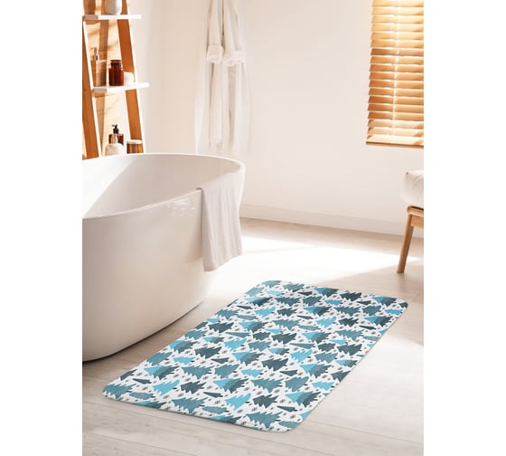 Изображение товара Коврик для ванной комнаты и туалета противоскользящий JOYARTY "Зима в лесу" 60х100 см bath_419839_60x100