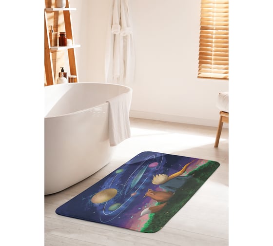Изображение товара Коврик для ванной комнаты и туалета противоскользящий JOYARTY "Волшебный космос" 60х100 см bath_385297_60x100