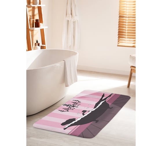Изображение товара Коврик для ванной комнаты и туалета противоскользящий JOYARTY "Ванна с шампанским" 60х100 см bath_385255_60x100